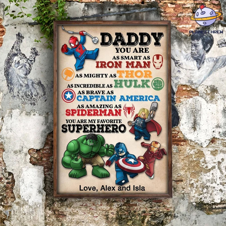 Daddy Youre Our Superhero Poster Superhero Dad Poster Super Dad Poster Fathers Day Poster